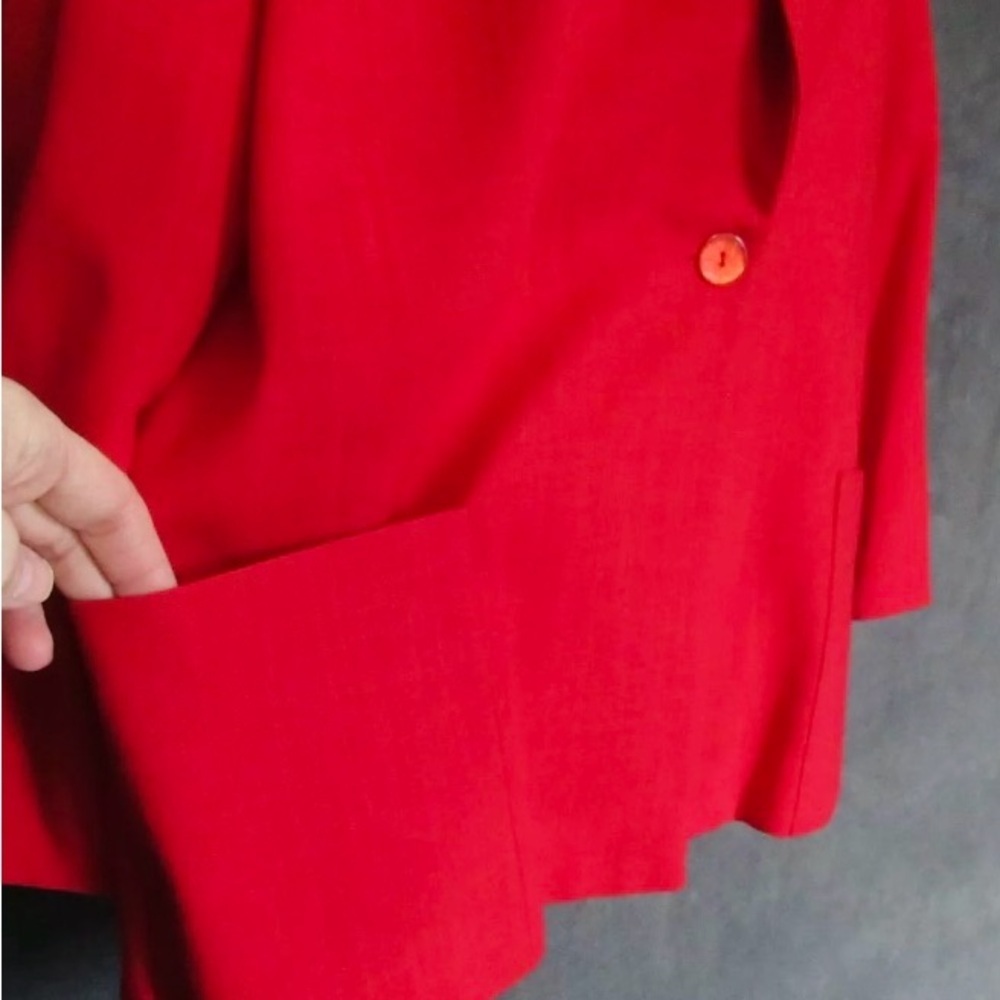 Vintage 80's Sportswear , Suit Casual Vibrant Red Blazer Classic - Picture 2 of 7